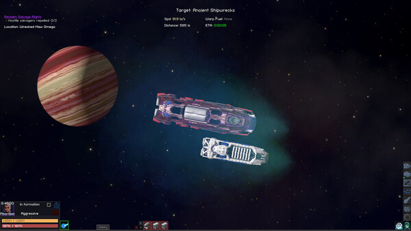 Vanguard Galaxy screenshot — travelling with escorts